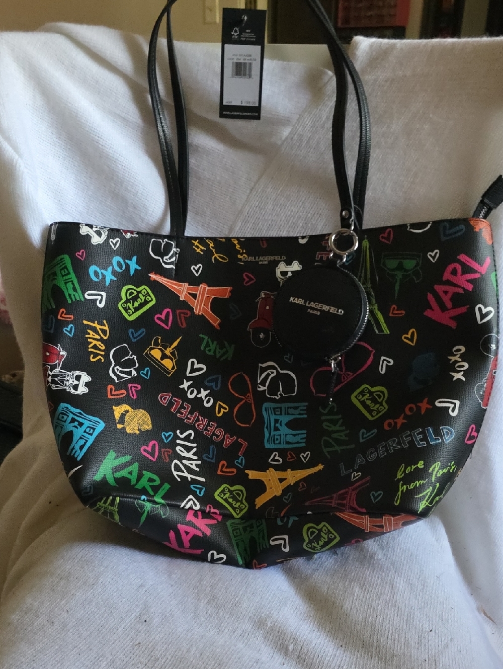Karl Lagerfeld Large Paris Theme Tote